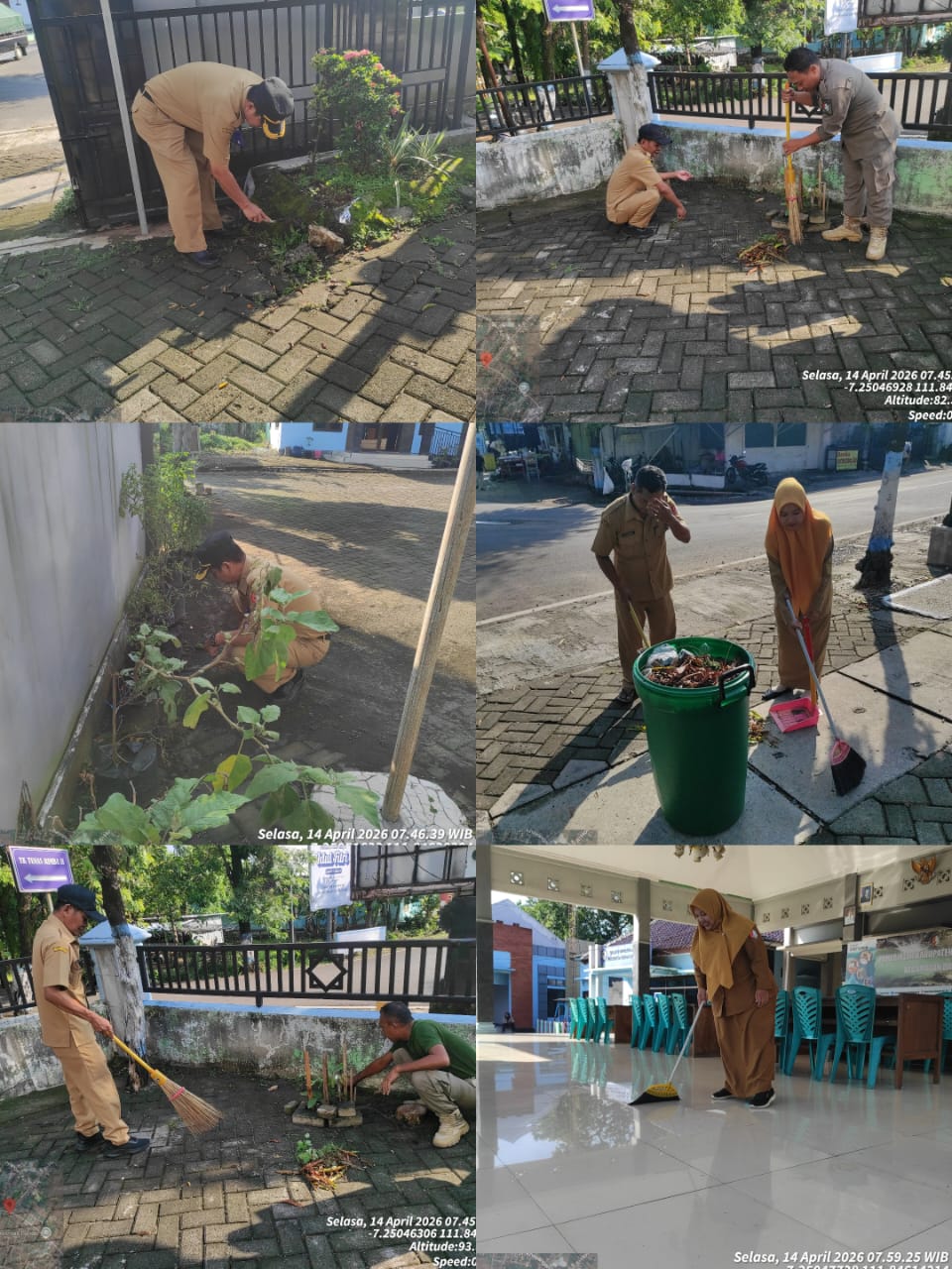 Jaga Kebersihan dan Kenyamanan Lingkungan, Personel Kecamatan Dander Gelar Kerja Bakti Bersama